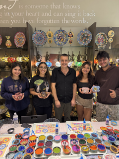 Glowing mosaic lamp finished pieces custom artisan lighting